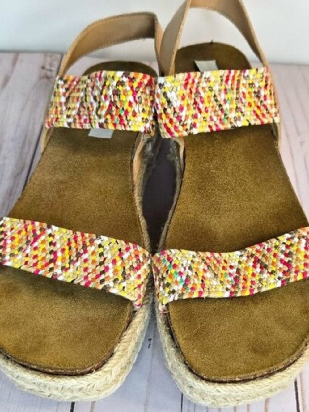 Steve Madden Jaklin Platform Espadrille Sandals Womens 9 Multicolor